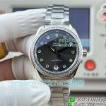 VS+ Factory Swiss Replica Omega Seamaster 150M Gray Dial Diamond Bezel SS Watch 